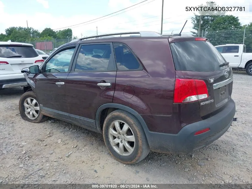 2013 Kia Sorento Lx VIN: 5XYKTCA64DG327781 Lot: 39701920