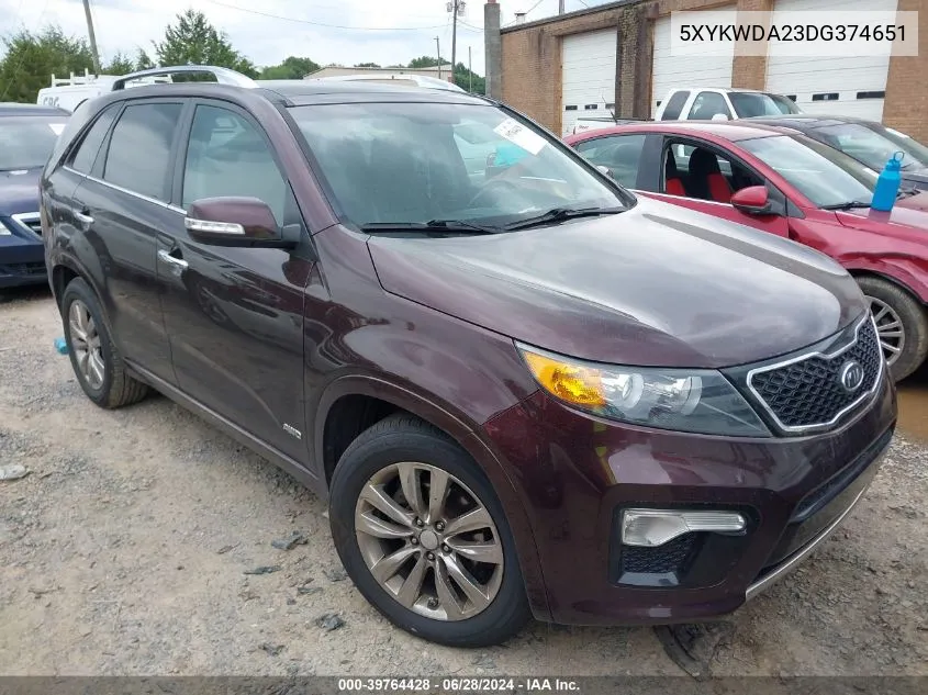 5XYKWDA23DG374651 2013 Kia Sorento Sx V6