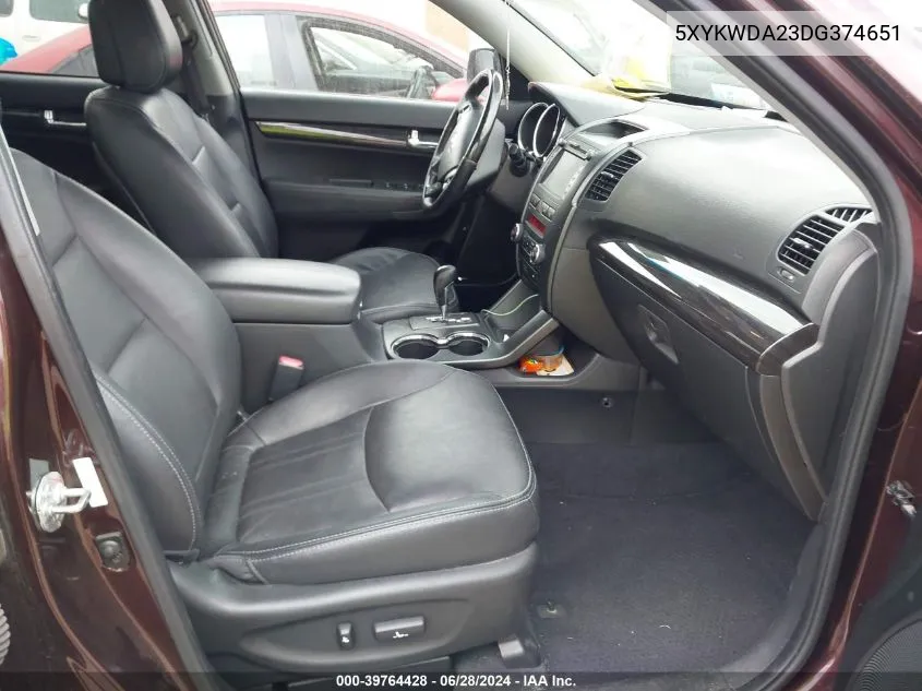 5XYKWDA23DG374651 2013 Kia Sorento Sx V6