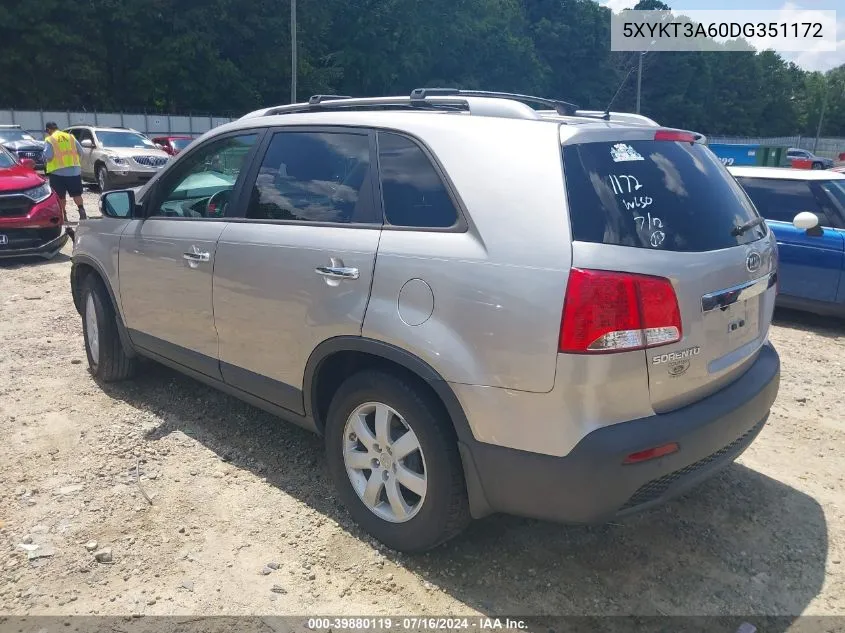 5XYKT3A60DG351172 2013 Kia Sorento Lx