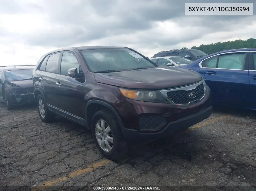 2013 Kia Sorento Lx VIN: 5XYKT4A11DG350994 Lot: 39886943