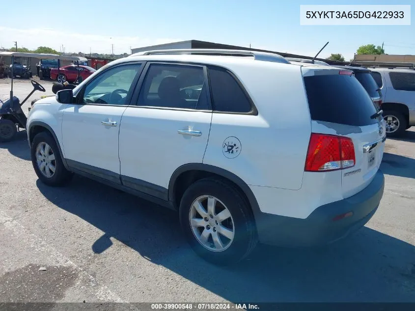 2013 Kia Sorento Lx VIN: 5XYKT3A65DG422933 Lot: 39900548