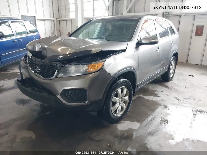 2013 Kia Sorento Lx VIN: 5XYKT4A16DG357312 Lot: 39931661