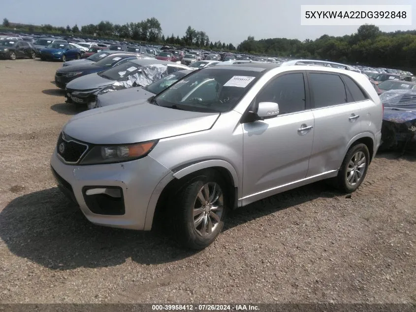 5XYKW4A22DG392848 2013 Kia Sorento Sx