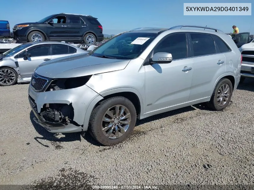 2013 Kia Sorento Sx V6 VIN: 5XYKWDA29DG401349 Lot: 39995240