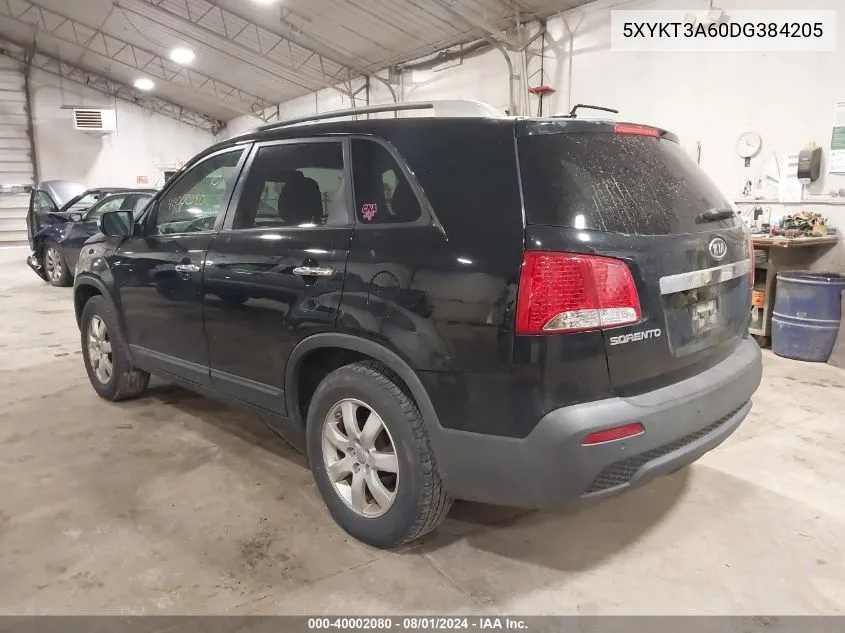 2013 Kia Sorento Lx VIN: 5XYKT3A60DG384205 Lot: 40002080