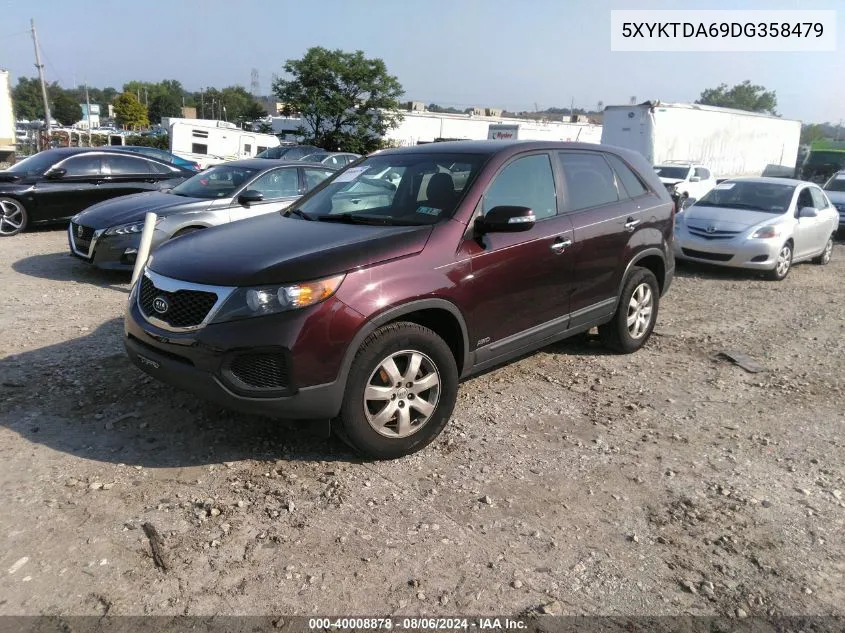 2013 Kia Sorento Lx VIN: 5XYKTDA69DG358479 Lot: 40008878