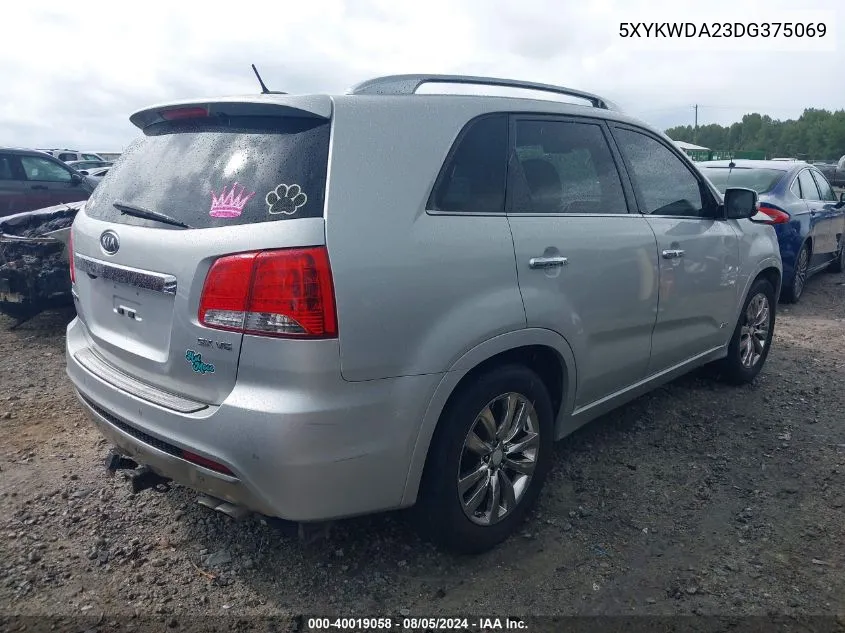 5XYKWDA23DG375069 2013 Kia Sorento Sx V6