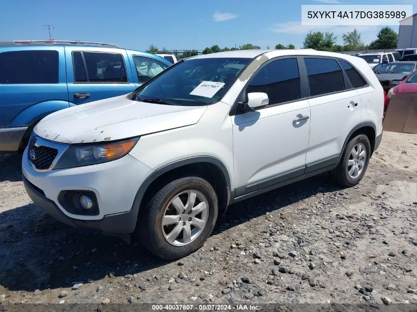 2013 Kia Sorento Lx VIN: 5XYKT4A17DG385989 Lot: 40037807