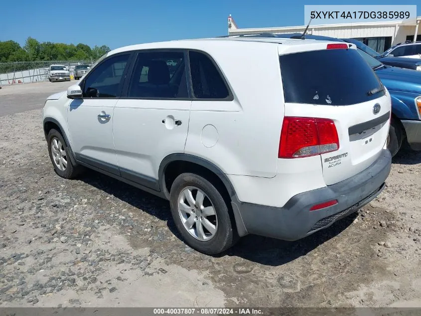 2013 Kia Sorento Lx VIN: 5XYKT4A17DG385989 Lot: 40037807