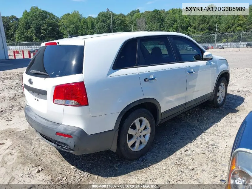 2013 Kia Sorento Lx VIN: 5XYKT4A17DG385989 Lot: 40037807