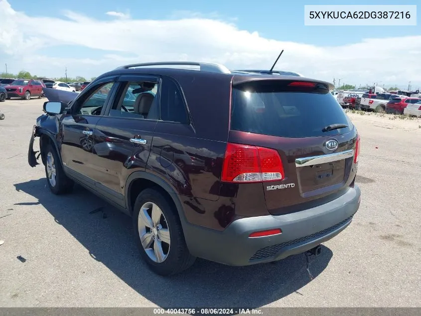 2013 Kia Sorento Ex VIN: 5XYKUCA62DG387216 Lot: 40043756