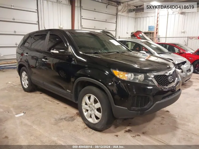 2013 Kia Sorento Lx VIN: 5XYKTDA64DG418619 Lot: 40058815