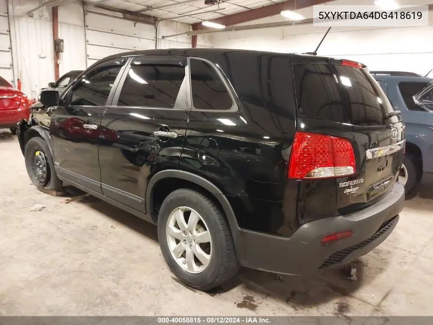 5XYKTDA64DG418619 2013 Kia Sorento Lx