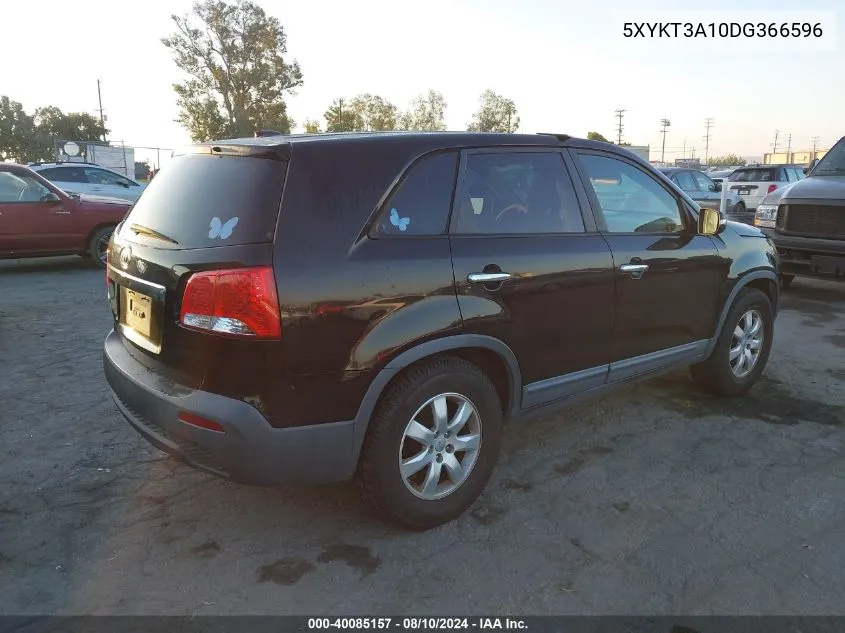 2013 Kia Sorento Lx VIN: 5XYKT3A10DG366596 Lot: 40085157