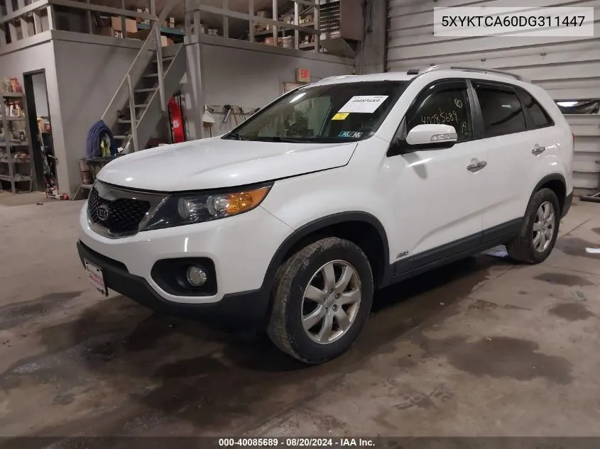 2013 Kia Sorento Lx VIN: 5XYKTCA60DG311447 Lot: 40085689