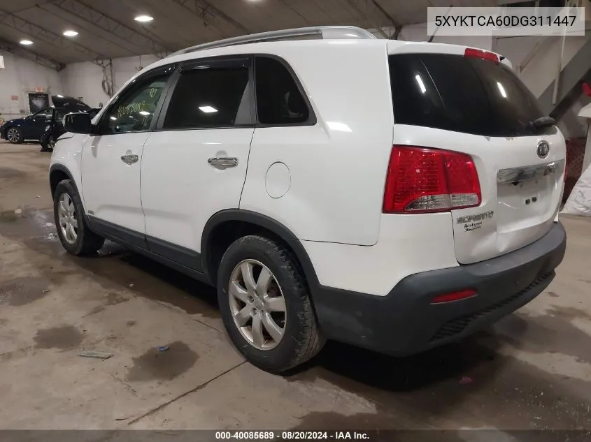 2013 Kia Sorento Lx VIN: 5XYKTCA60DG311447 Lot: 40085689