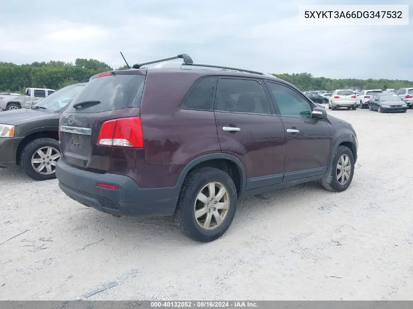 2013 Kia Sorento Lx VIN: 5XYKT3A66DG347532 Lot: 40132052