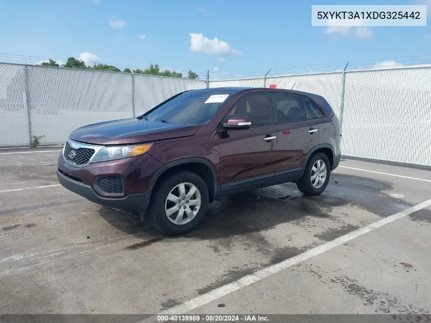 2013 Kia Sorento Lx VIN: 5XYKT3A1XDG325442 Lot: 40139989