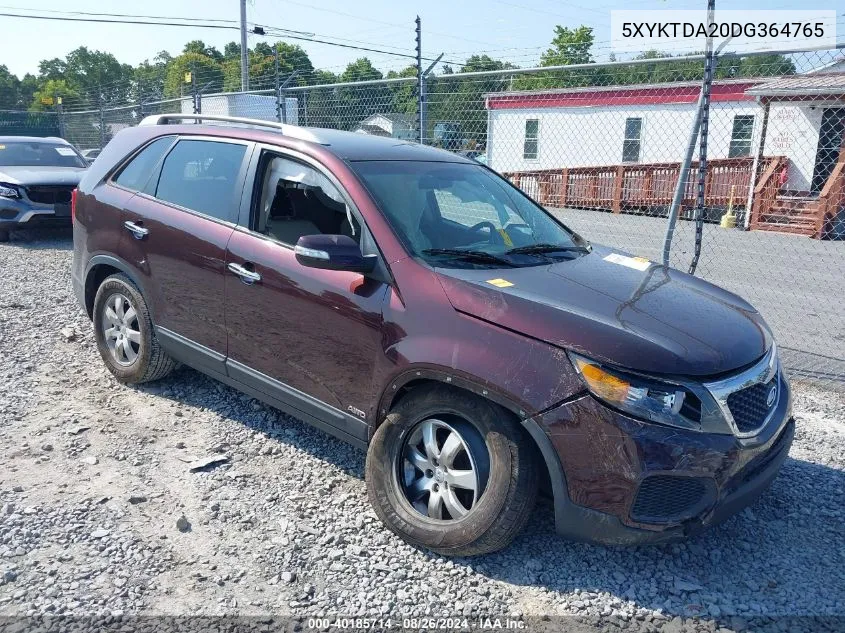 5XYKTDA20DG364765 2013 Kia Sorento Lx V6