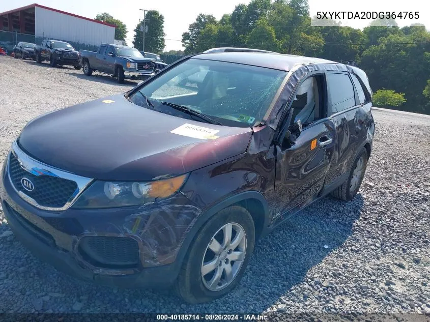 5XYKTDA20DG364765 2013 Kia Sorento Lx V6