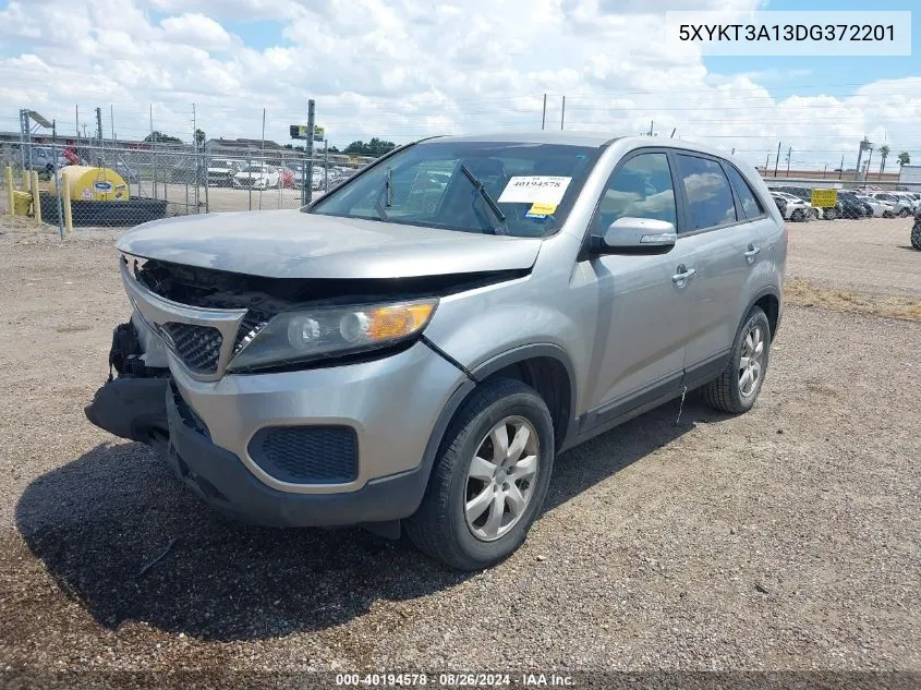 2013 Kia Sorento Lx VIN: 5XYKT3A13DG372201 Lot: 40194578