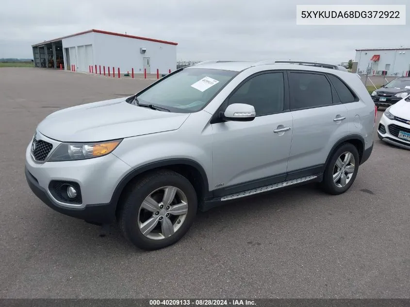 2013 Kia Sorento Ex VIN: 5XYKUDA68DG372922 Lot: 40209133