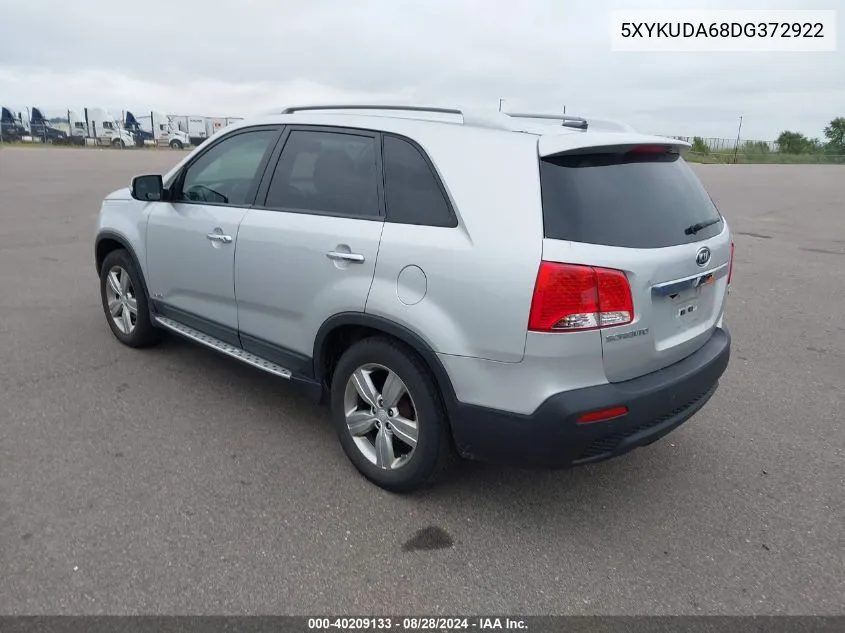 2013 Kia Sorento Ex VIN: 5XYKUDA68DG372922 Lot: 40209133