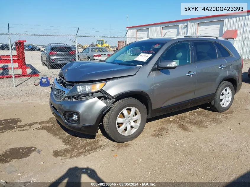 2013 Kia Sorento Lx V6 VIN: 5XYKT4A20DG423393 Lot: 40230646