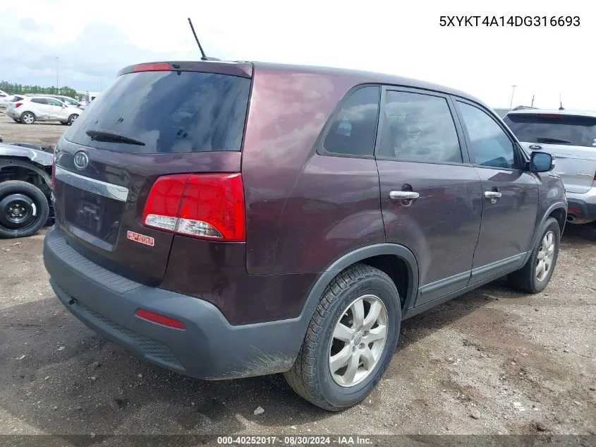 5XYKT4A14DG316693 2013 Kia Sorento Lx