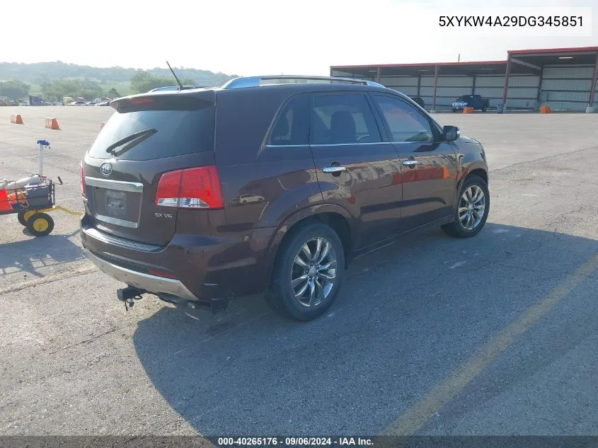 5XYKW4A29DG345851 2013 Kia Sorento Sx