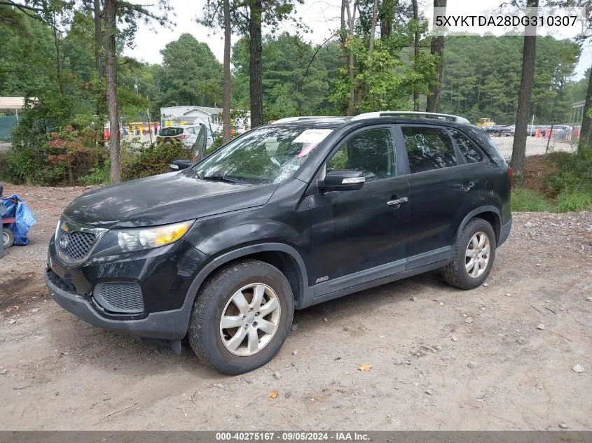 2013 Kia Sorento Lx V6 VIN: 5XYKTDA28DG310307 Lot: 40275167