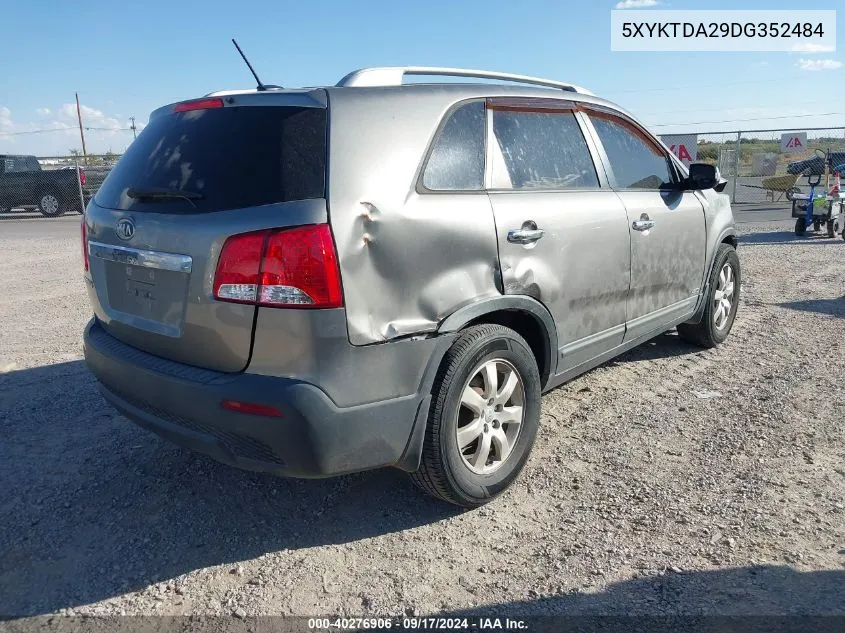 2013 Kia Sorento Lx V6 VIN: 5XYKTDA29DG352484 Lot: 40276906