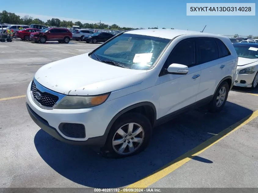 2013 Kia Sorento Lx VIN: 5XYKT4A13DG314028 Lot: 40281192