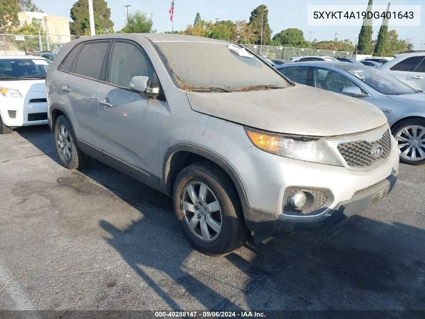 2013 Kia Sorento Lx VIN: 5XYKT4A19DG401643 Lot: 40288147