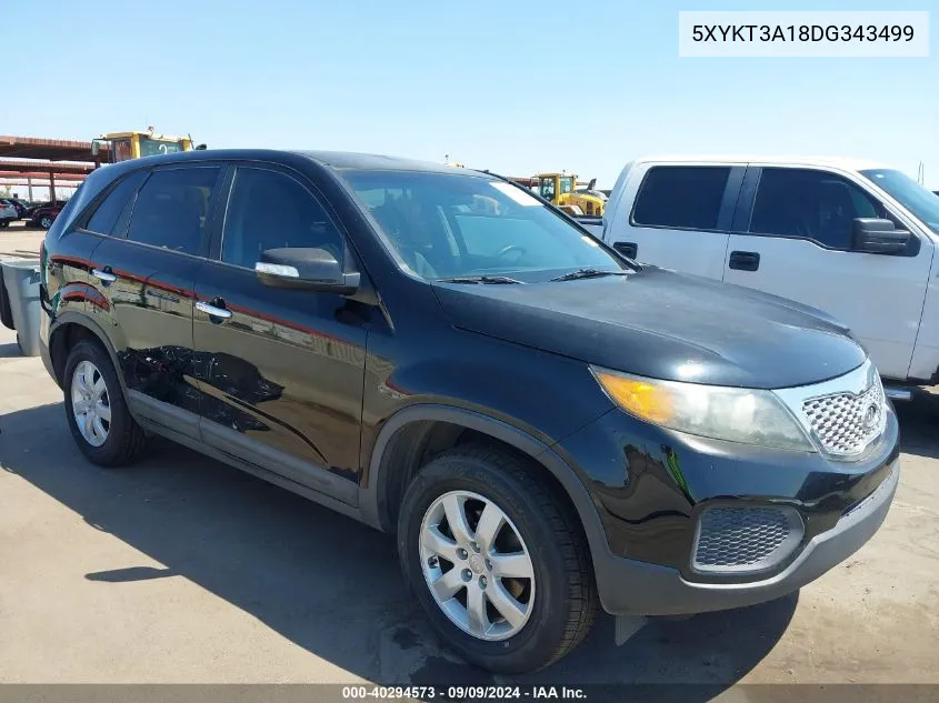 2013 Kia Sorento Lx VIN: 5XYKT3A18DG343499 Lot: 40294573