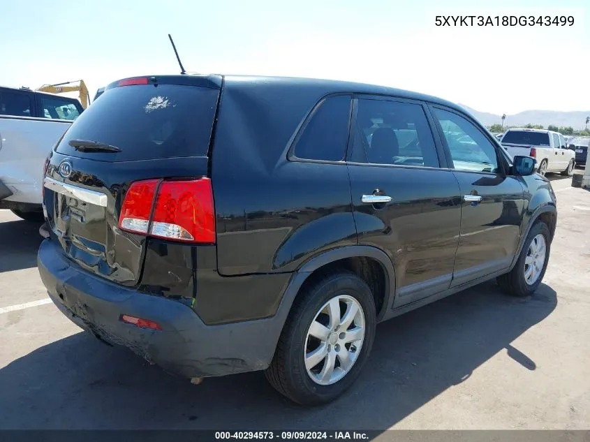 2013 Kia Sorento Lx VIN: 5XYKT3A18DG343499 Lot: 40294573