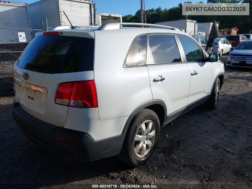 2013 Kia Sorento Lx VIN: 5XYKTCA62DG322028 Lot: 40310719