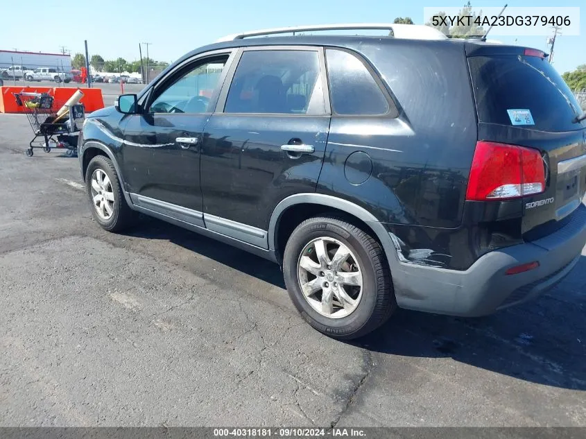 2013 Kia Sorento Lx V6 VIN: 5XYKT4A23DG379406 Lot: 40318181