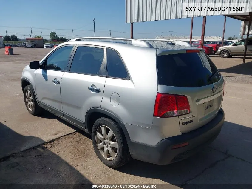 2013 Kia Sorento Lx VIN: 5XYKT4A65DG415681 Lot: 40336648