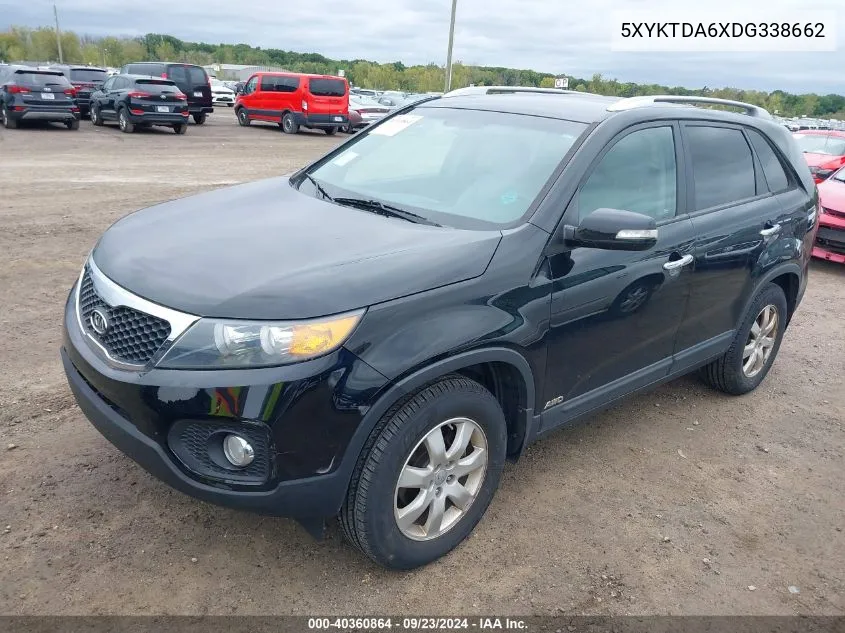 2013 Kia Sorento Lx VIN: 5XYKTDA6XDG338662 Lot: 40360864