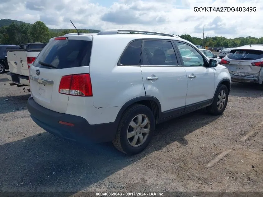 2013 Kia Sorento Lx V6 VIN: 5XYKT4A27DG403495 Lot: 40369043