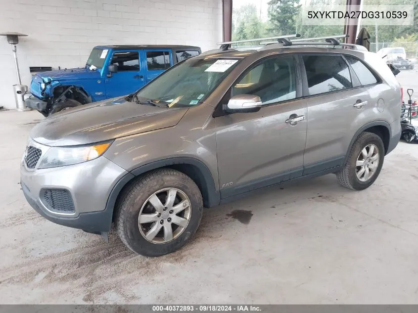 2013 Kia Sorento Lx V6 VIN: 5XYKTDA27DG310539 Lot: 40372893