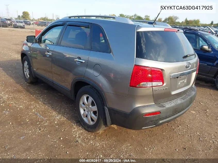 2013 Kia Sorento Lx VIN: 5XYKTCA63DG417925 Lot: 40392617