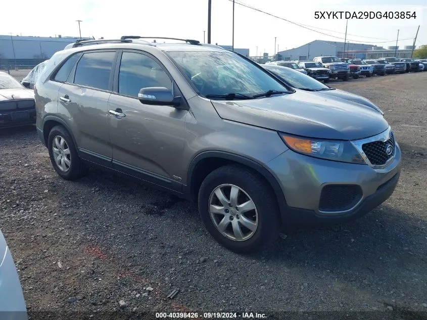 2013 Kia Sorento Lx V6 VIN: 5XYKTDA29DG403854 Lot: 40398426