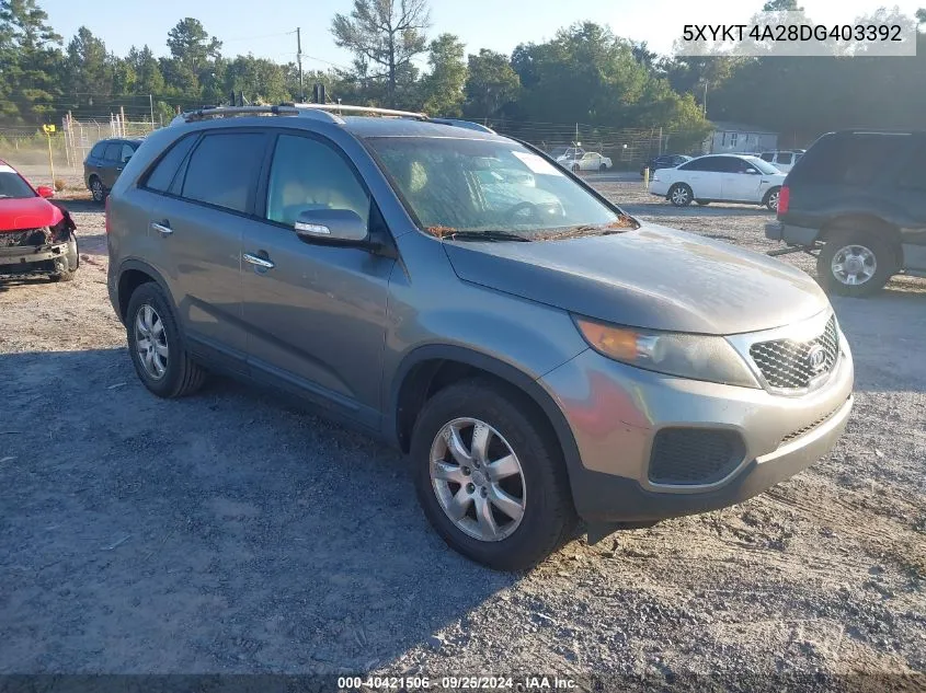 5XYKT4A28DG403392 2013 Kia Sorento Lx V6