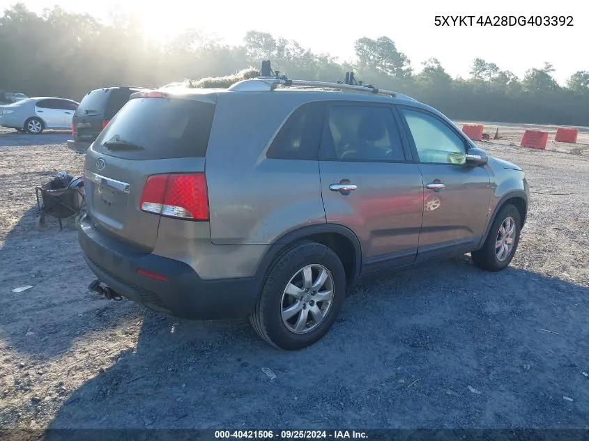 5XYKT4A28DG403392 2013 Kia Sorento Lx V6