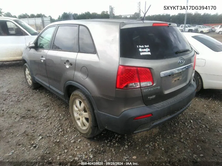 2013 Kia Sorento Lx VIN: 5XYKT3A17DG394170 Lot: 40435620