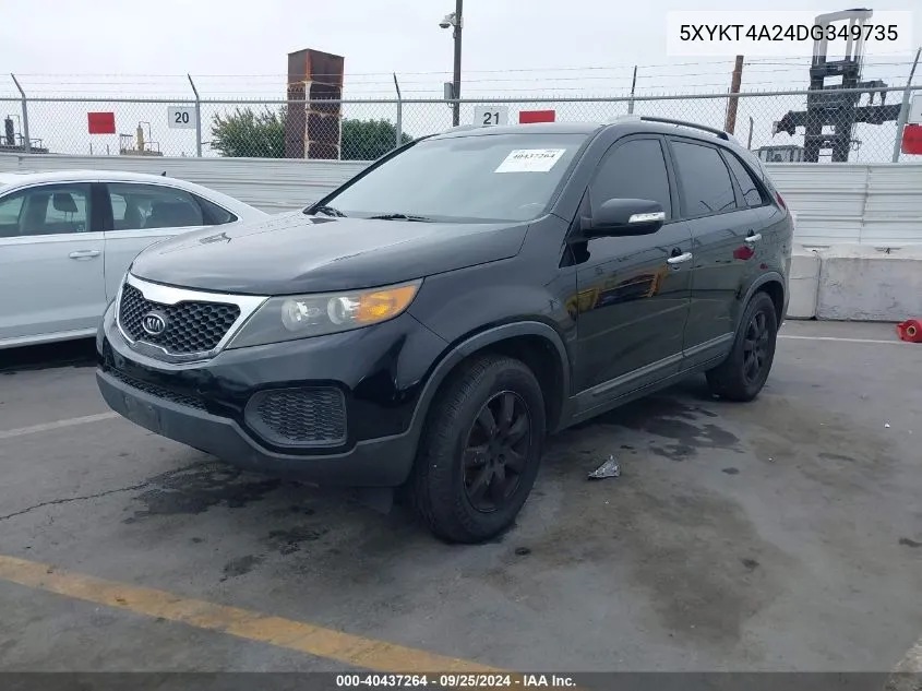 5XYKT4A24DG349735 2013 Kia Sorento Lx V6