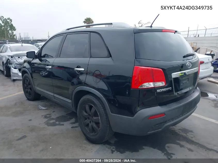 2013 Kia Sorento Lx V6 VIN: 5XYKT4A24DG349735 Lot: 40437264